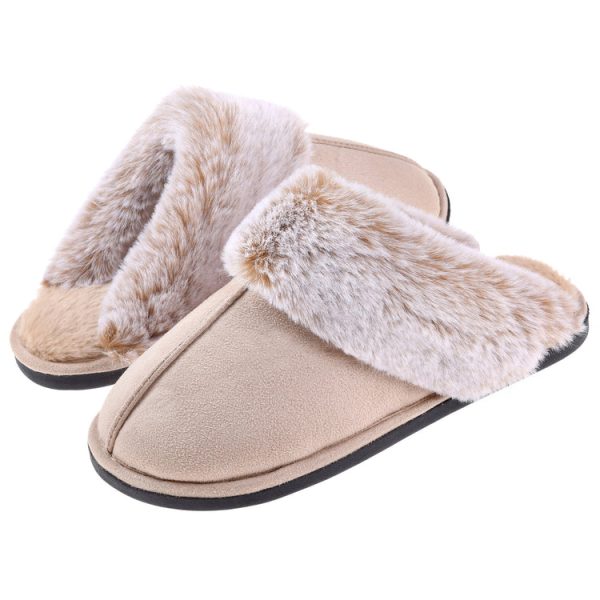 Women's Scuff Slippers Cozy Memory Foam Fuzzy Slip-On Comfort House Shoes Indoor Outdoor